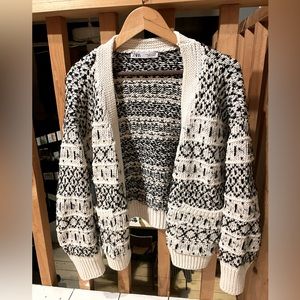 ZARA Cardigan — Black and white patterned sweater — Women’s US M